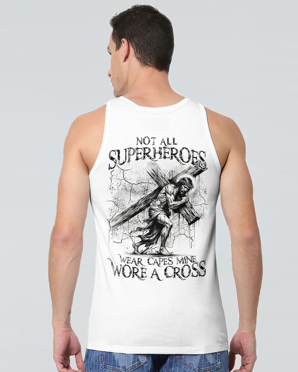 Not All Superheroes Wear Capes Mine Wore A Cross Men's All Over Print Shirt - Tltr1809243