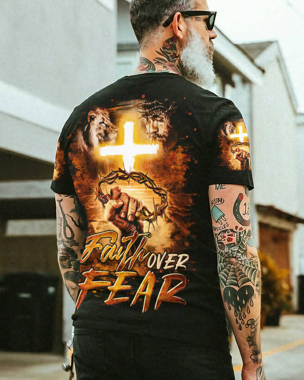 Faith Over Fear Men's All Over Print Shirt   - Tltr2102253