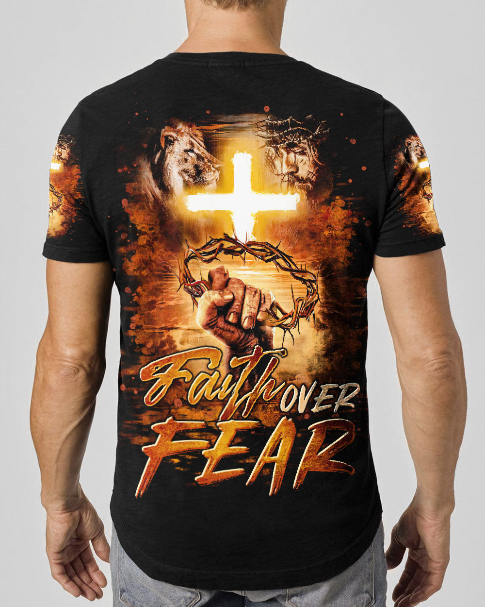 Faith Over Fear Men's All Over Print Shirt   - Tltr2102253
