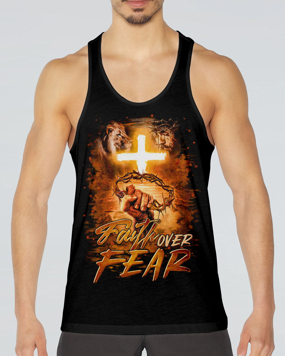 Faith Over Fear Men's All Over Print Shirt   - Tltr2102253