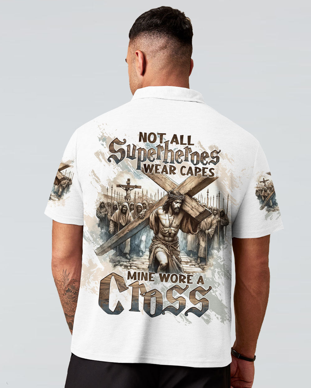 Not All Superheroes Wear Capes Mine Wore A Cross Men's All Over Print Shirt  - Tltw0511244