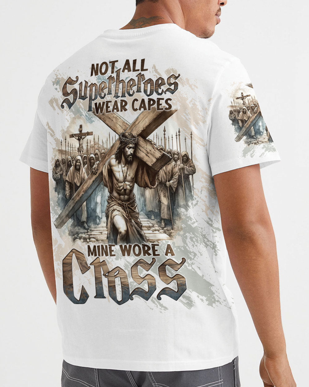 Not All Superheroes Wear Capes Mine Wore A Cross Men's All Over Print Shirt  - Tltw0511244