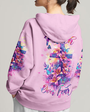 Faith Over Fear Cross Lilies Women's All Over Print Shirt - Tltw1503245