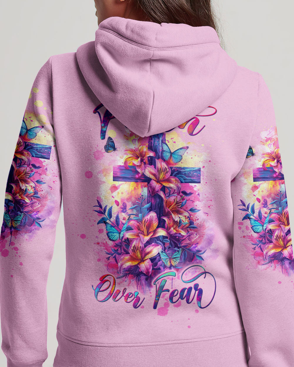 Faith Over Fear Cross Lilies Women's All Over Print Shirt - Tltw1503245