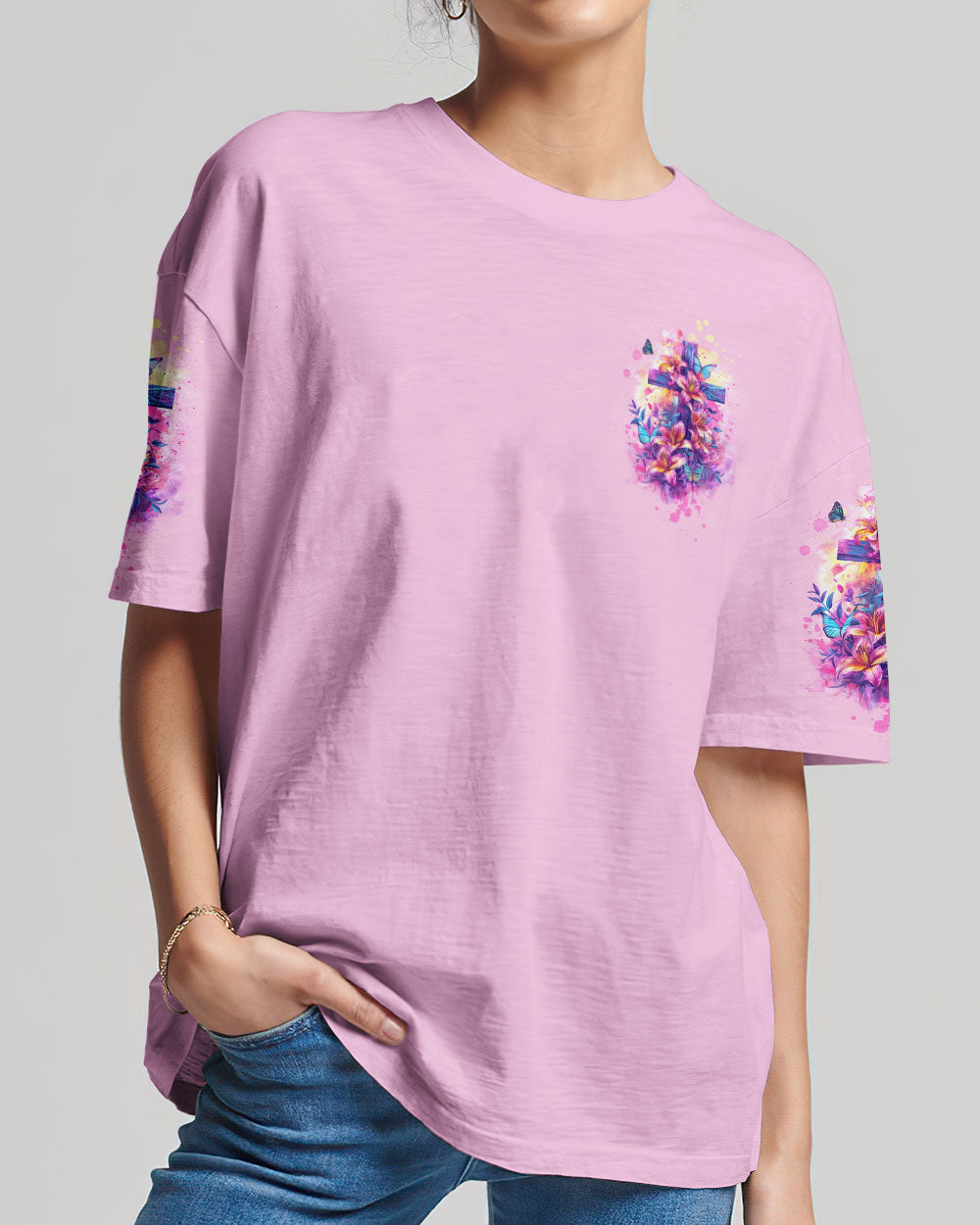 Faith Over Fear Cross Lilies Women's All Over Print Shirt - Tltw1503245