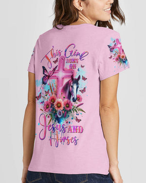 Runs On Jesus And Horses Women's All Over Print - Tltw1812233