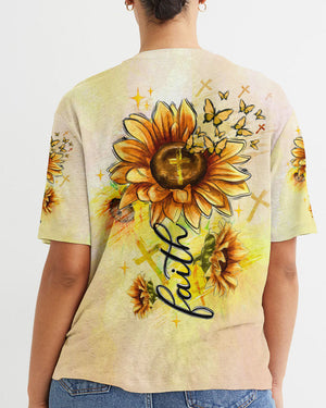 Faith Sunflowers Women's All Over Print Shirt - Tltw1906243