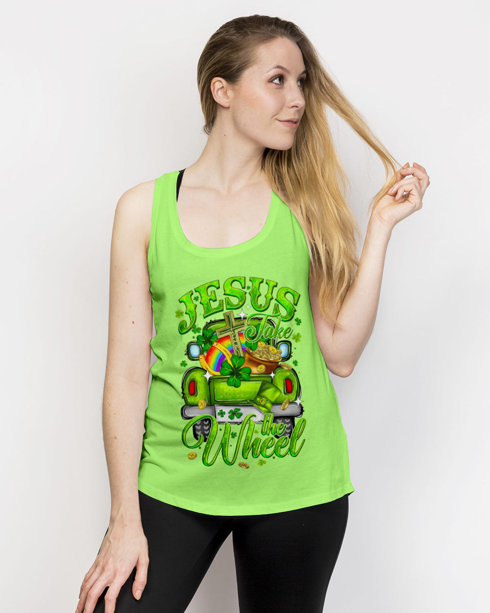 Jesus Take The Wheel Patrick's Day Women's All Over Print Shirt - Ty0301242