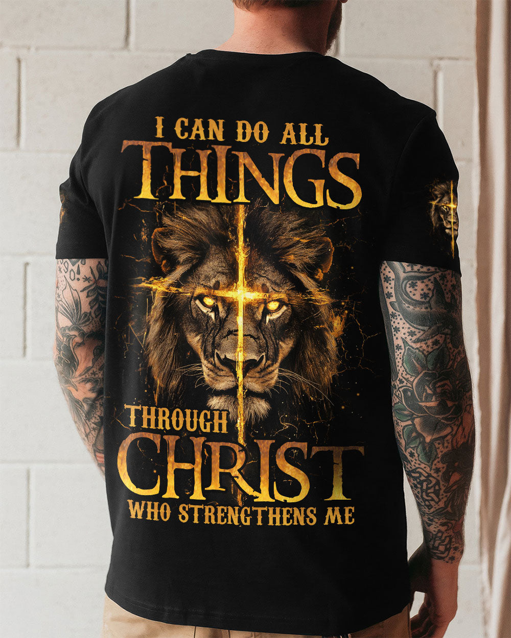 I Can Do All Things Lion Men's All Over Print Shirt - Typq2410251