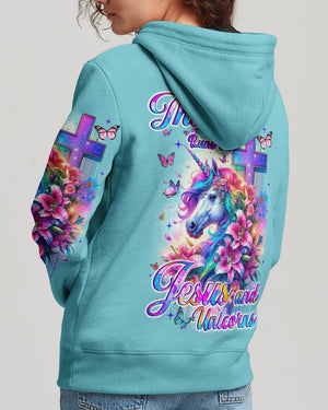 Runs On Jesus And Unicorns Women's All Over Print Shirt - Tyqy1612231