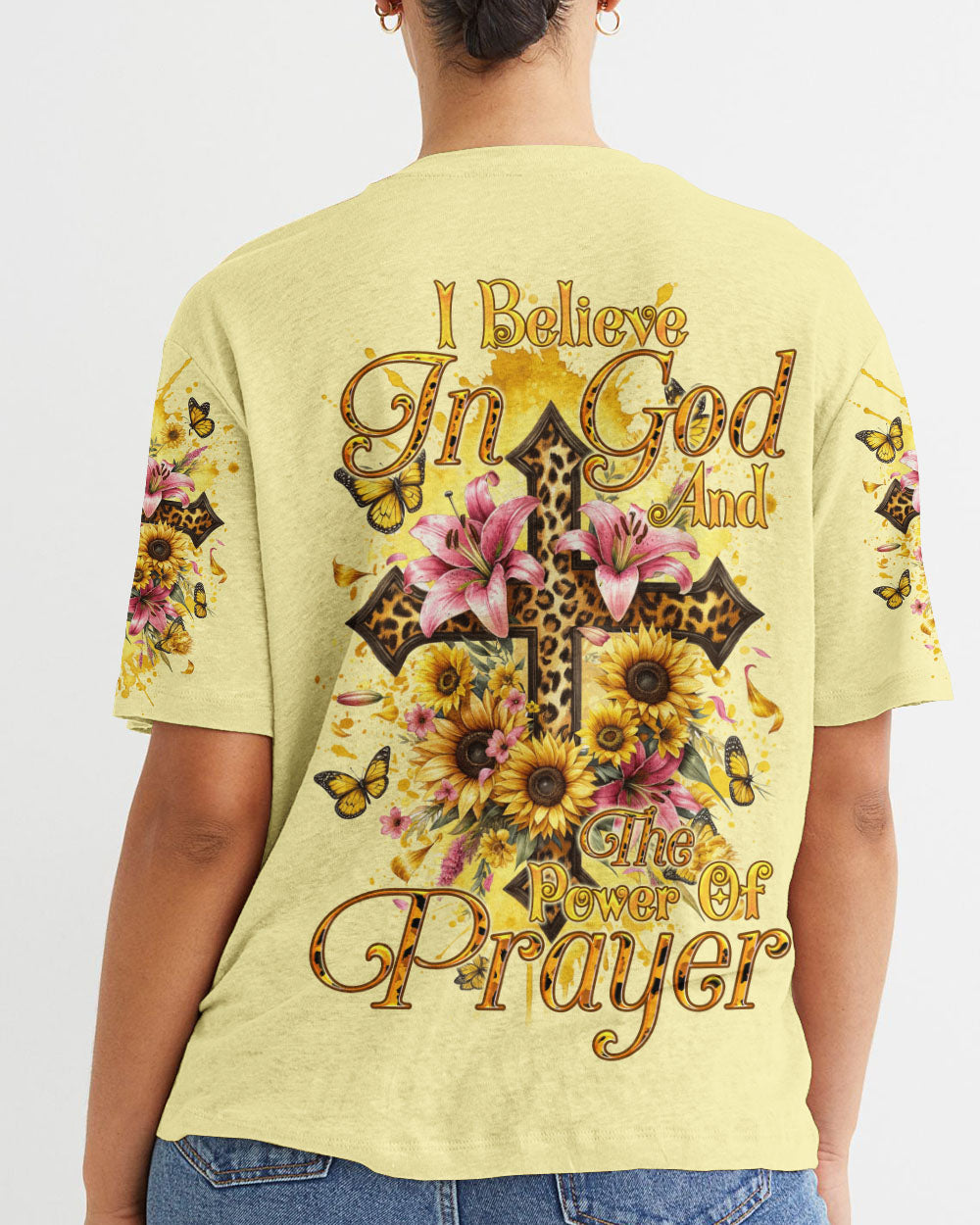 I Believe In God Cross Leopard Women's All Over Print Shirt - Tyqy2211231