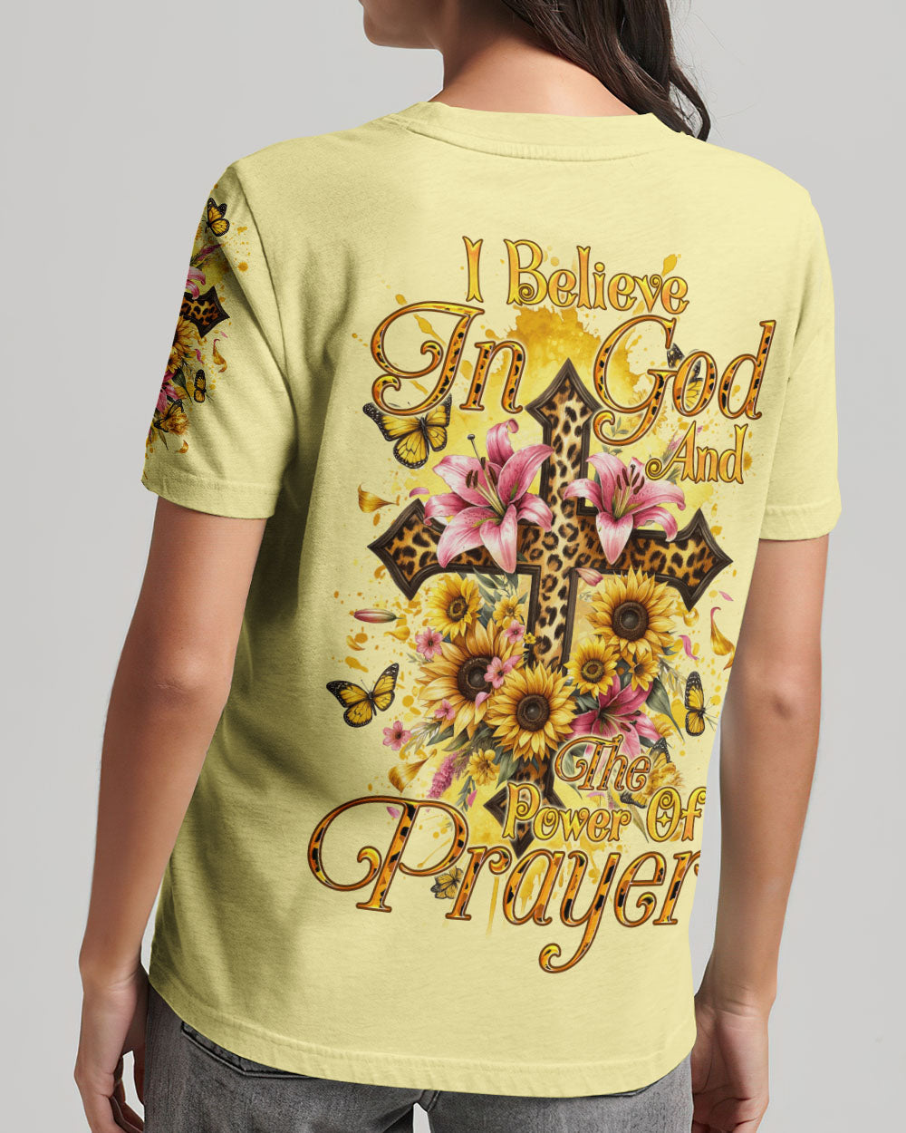 I Believe In God Cross Leopard Women's All Over Print Shirt - Tyqy2211231