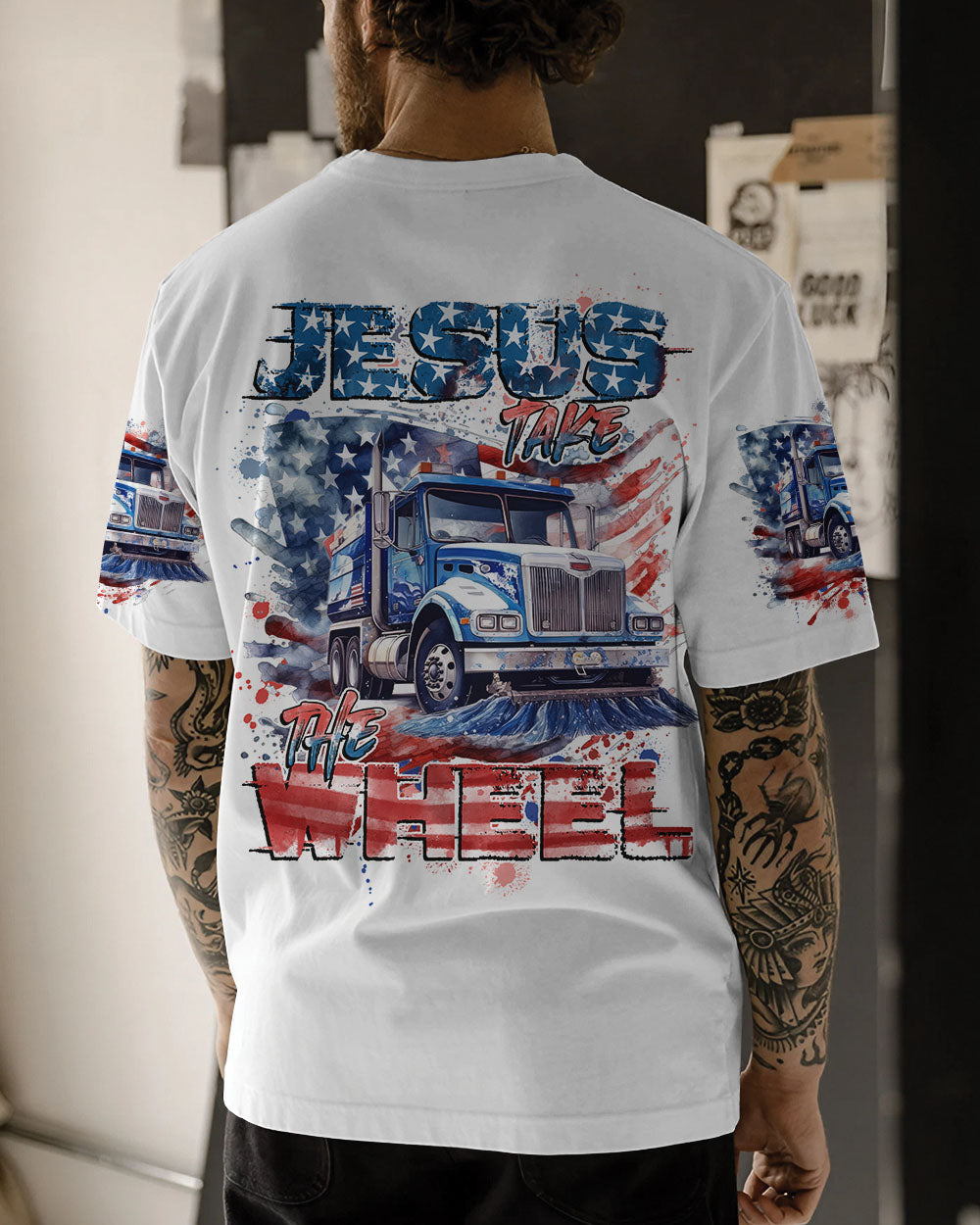 Jesus Take The Wheel Sweeper Truck Men's All Over Print Shirt - Tytd0104241