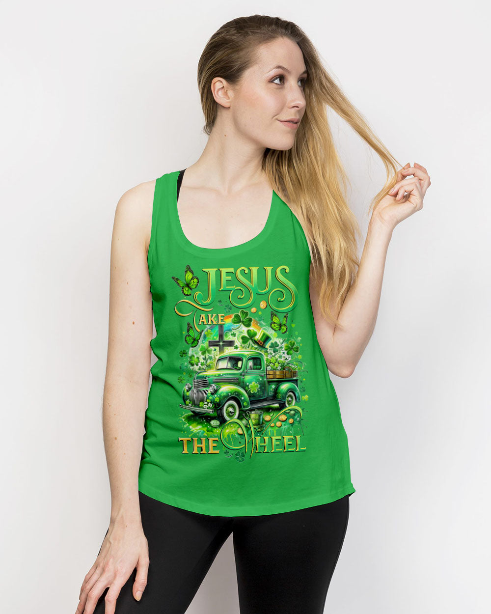Jesus Take The Wheel Patrick's Day Women's All Over Print Shirt - Tytd0301242