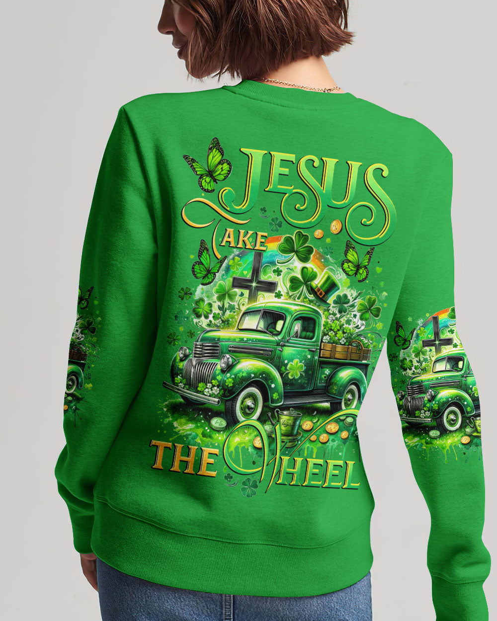 Jesus Take The Wheel Patrick's Day Women's All Over Print Shirt - Tytd0301242