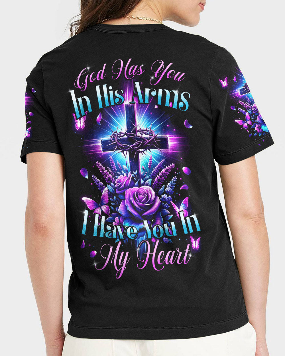 God Has You In His Arms Women's All Over Print Shirt - Tytd2712231