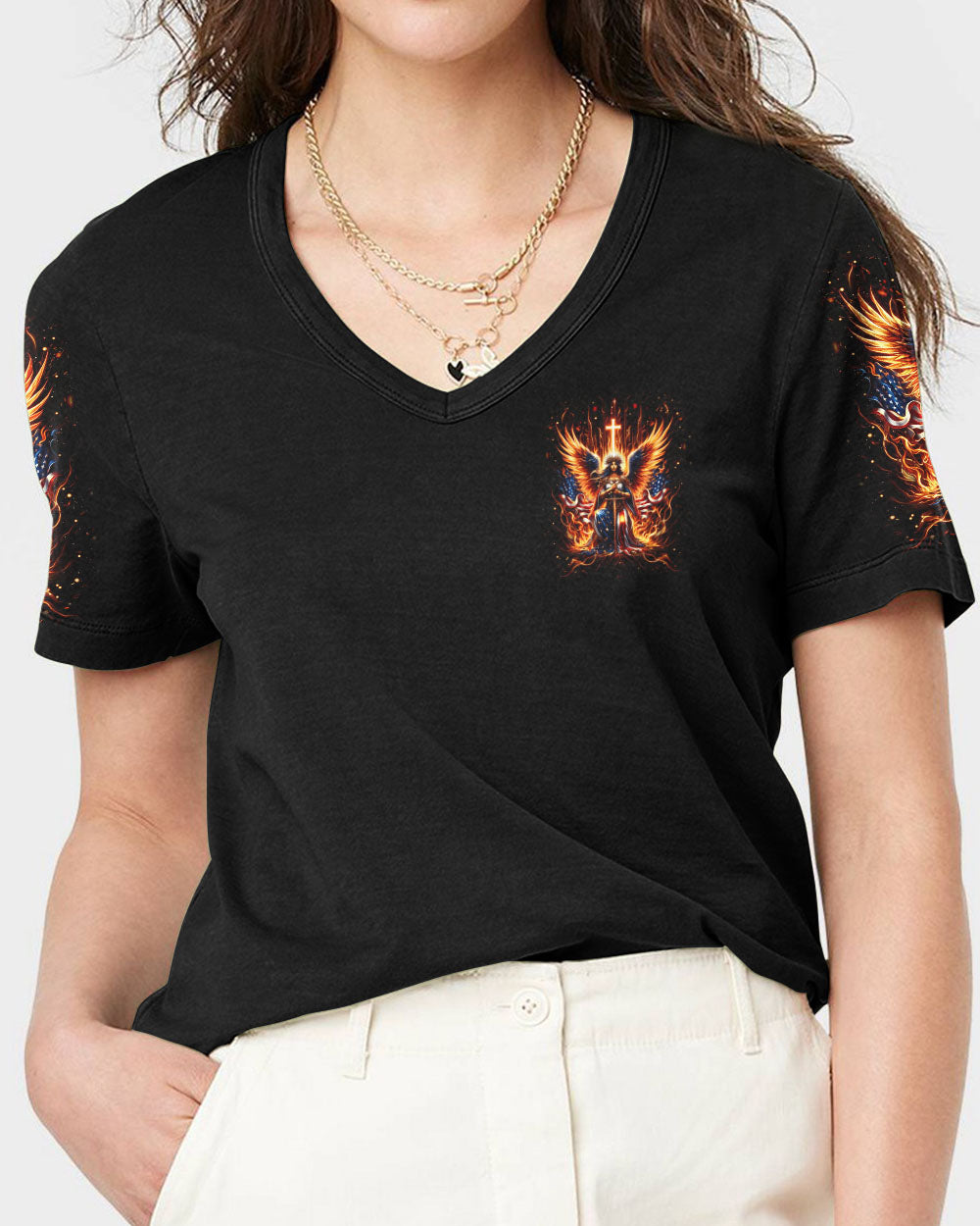 Stand For The Flag Kneel For The Cross Women's All Over Print Shirt - Yhdu2105242