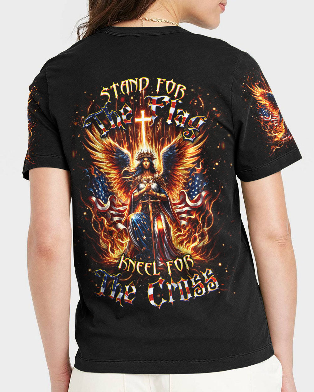 Stand For The Flag Kneel For The Cross Women's All Over Print Shirt - Yhdu2105242