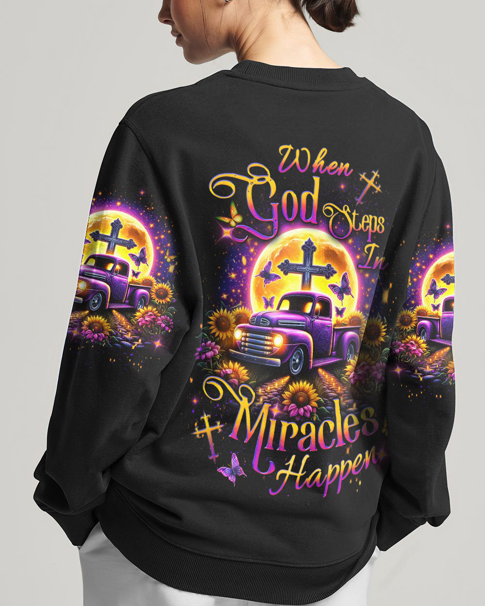 When God Steps In Miracles Happen Women's All Over Print Shirt - Yhdu3101241