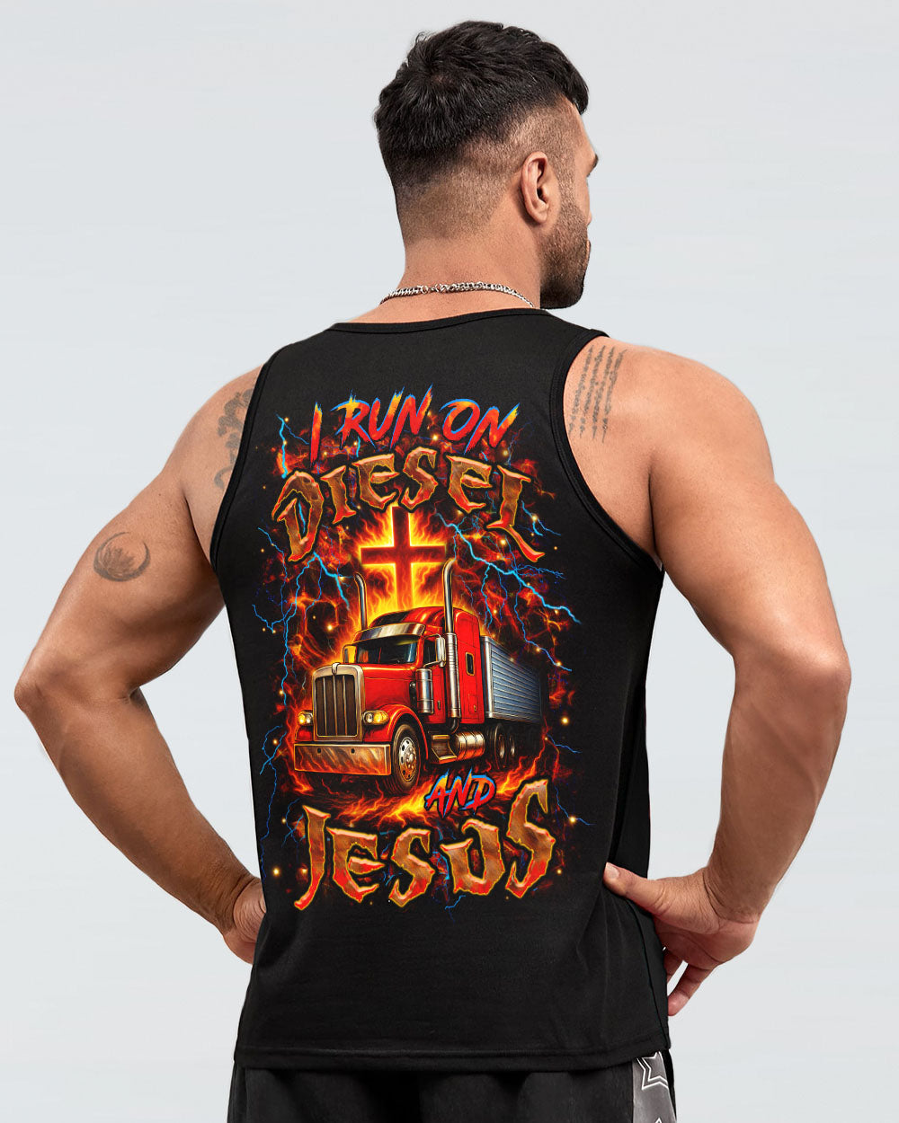 I Run On Diesel And Jesus Trucker Men's All Over Print Shirt - Yhhn0408254