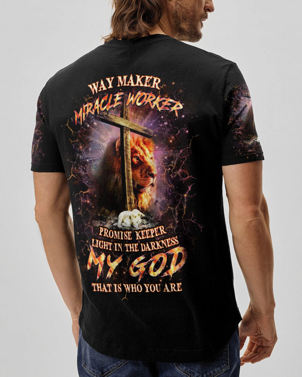 Way Maker Miracle Worker Cross Lion Men's All Over Print Shirt - Yhhn0605242