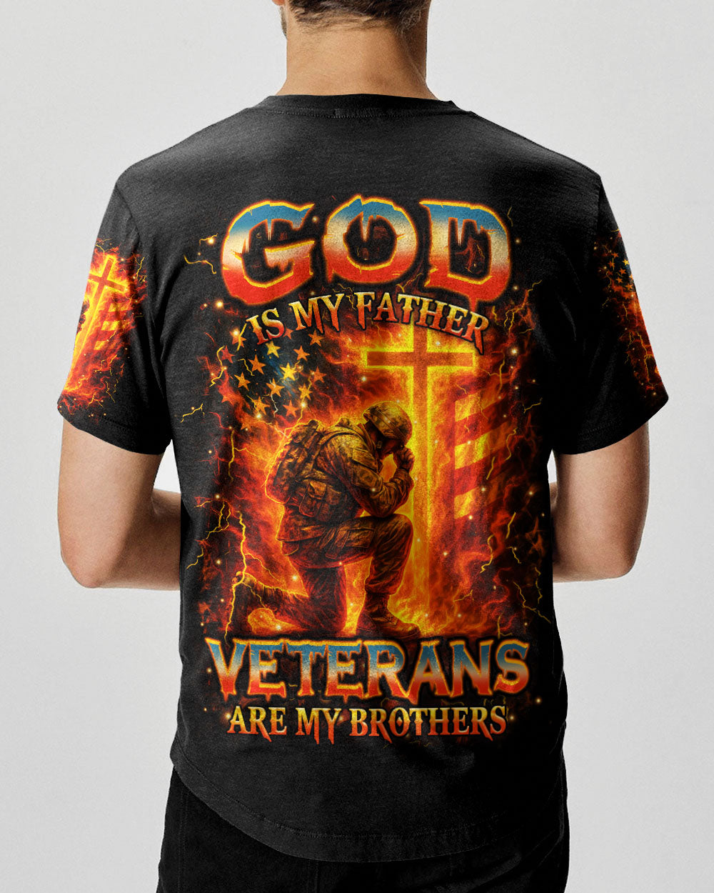 God Is My Father Veterans Are My Brothers Men's All Over Print Shirt - Yhhn1009253