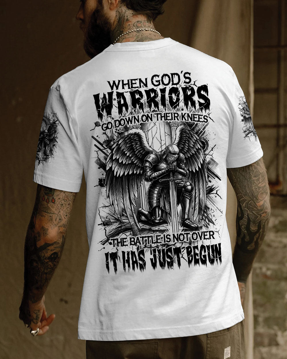 When God's Warriors Go Down On Their Knees Men's All Over Print Shirt - Yhhn1104253