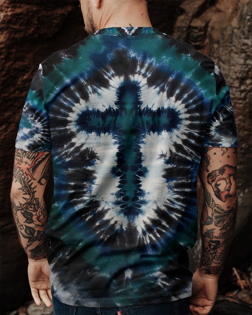 Tie Dye Cross Men's All Over Print Shirt - Yhhn1912252