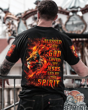 Blessed By God Loved By Jesus Lion Men's All Over Print Shirt - Yhhn2008254