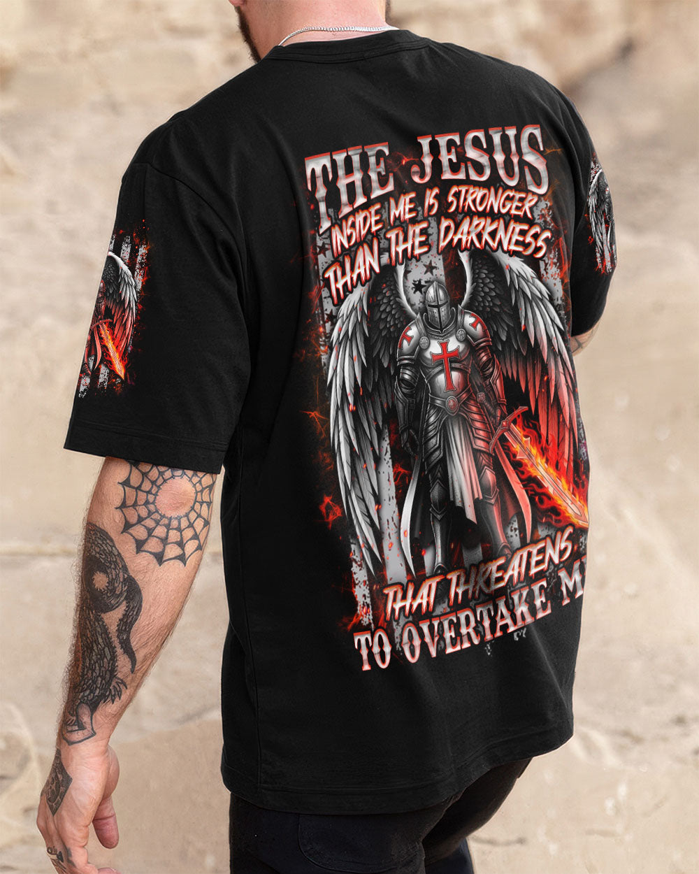 The Jesus Inside Me Is Stronger   Warrior Men's All Over Print Shirt - Yhhn2011251