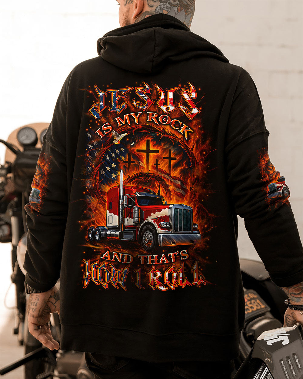 Jesus Is My Rock And That's How I Roll Trucker Men's All Over Print Shirt - Yhln0408253
