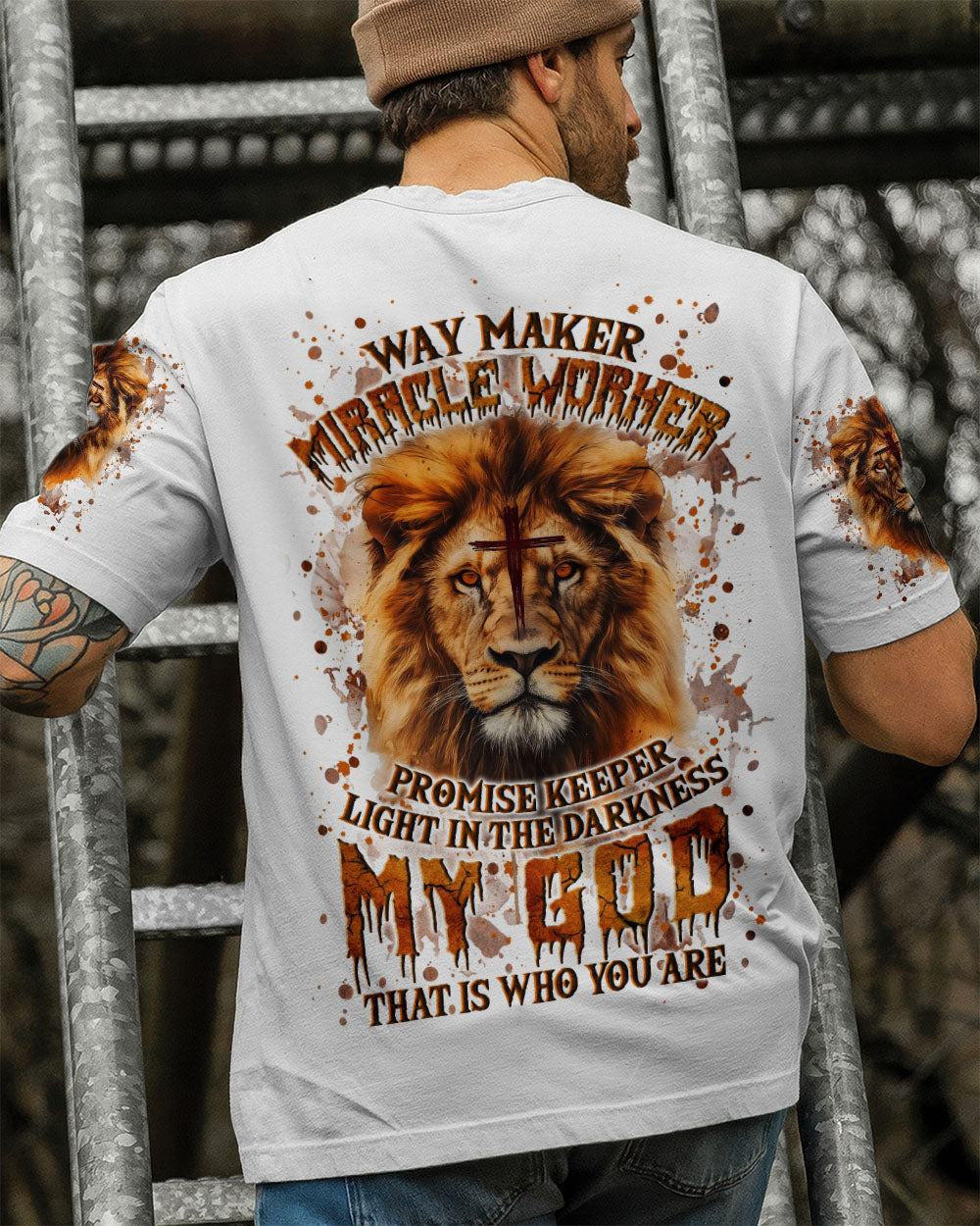 Way Maker Miracle Worker Cross Lion Men's All Over Print Shirt - Yhln0409252