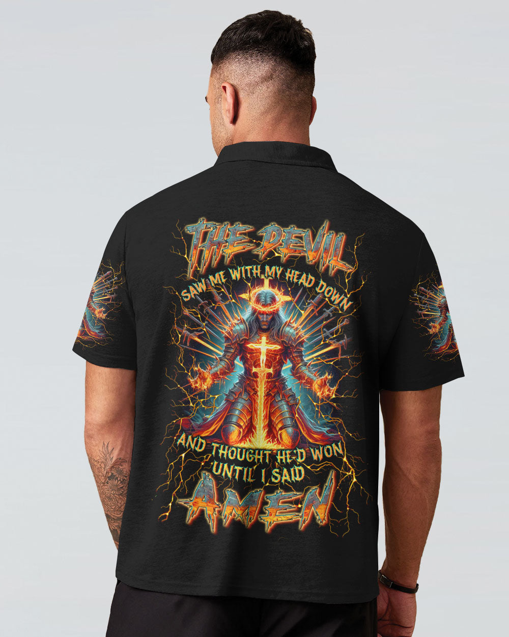 The Devil Caught Me With My Head Down Men's All Over Print Shirt - Yhln1505244