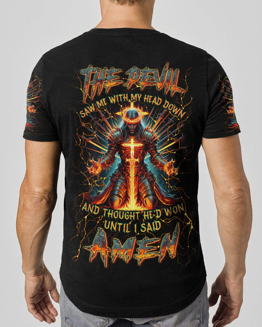 The Devil Caught Me With My Head Down Men's All Over Print Shirt - Yhln1505244