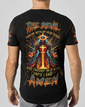 The Devil Caught Me With My Head Down Men's All Over Print Shirt - Yhln1505244