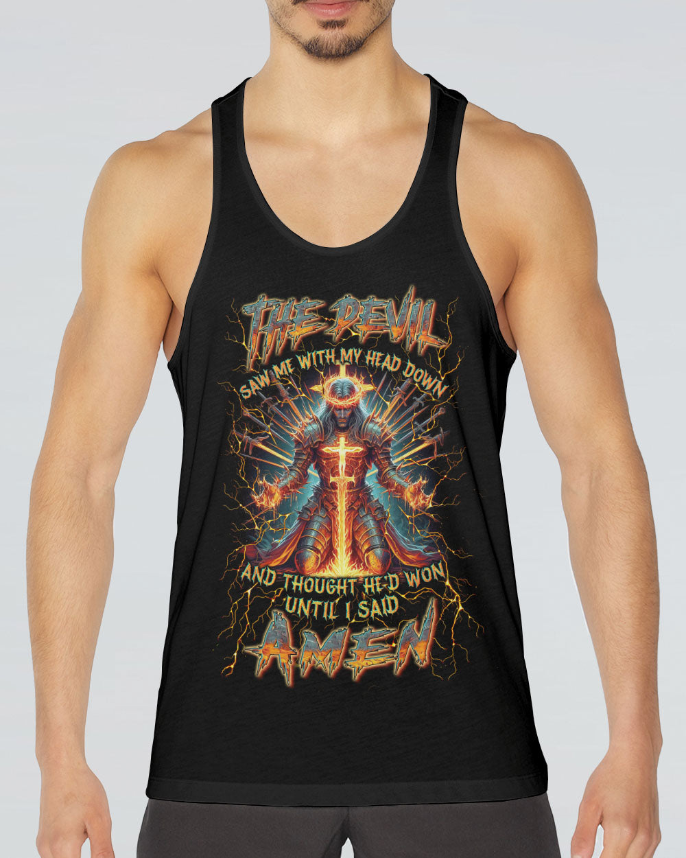 The Devil Caught Me With My Head Down Men's All Over Print Shirt - Yhln1505244