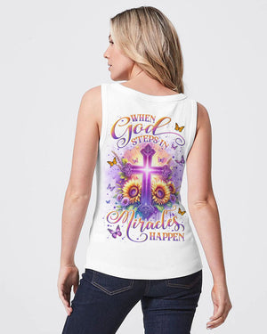 When God Steps In Miracles Happen Women's All Over Print Shirt - Yhln1706243