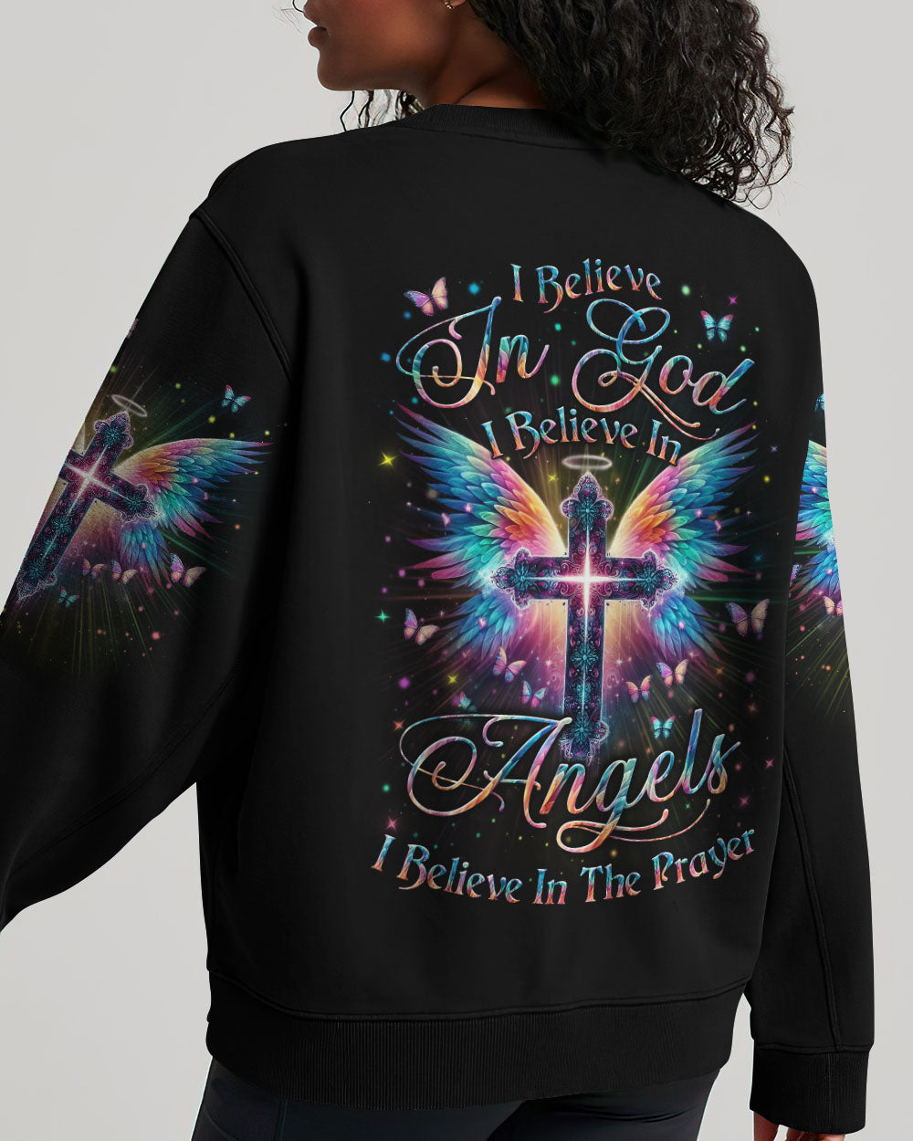I Believe In God I Believe In Angels Women's All Over Print Shirt - Yhln1901242
