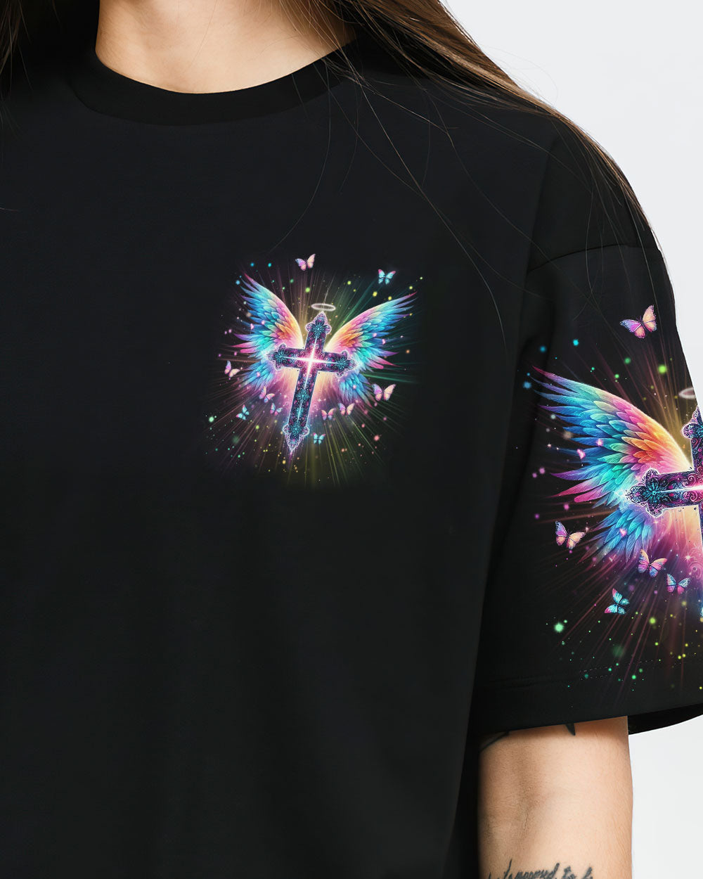I Believe In God I Believe In Angels Women's All Over Print Shirt - Yhln1901242