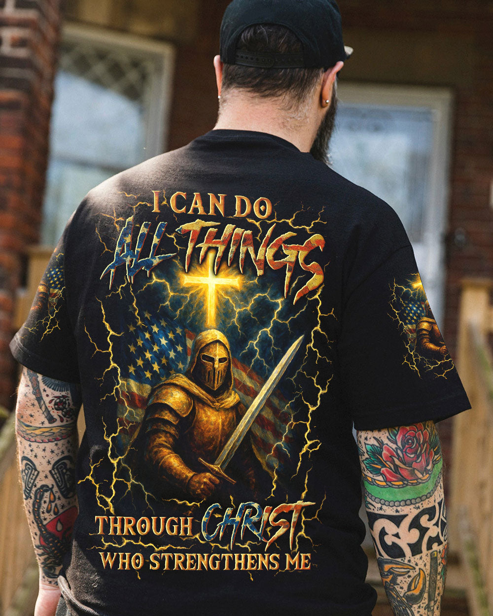 I Can Do All Things Cross Warrior Men's All Over Print Shirt - Yhln2104253