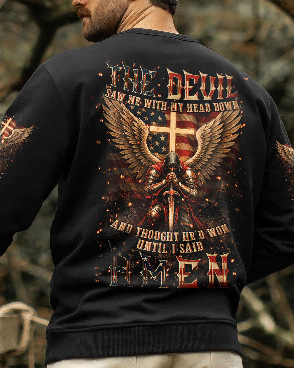 The Devil Caught Me With My Head Down Men's All Over Print Shirt - Yhln2407254