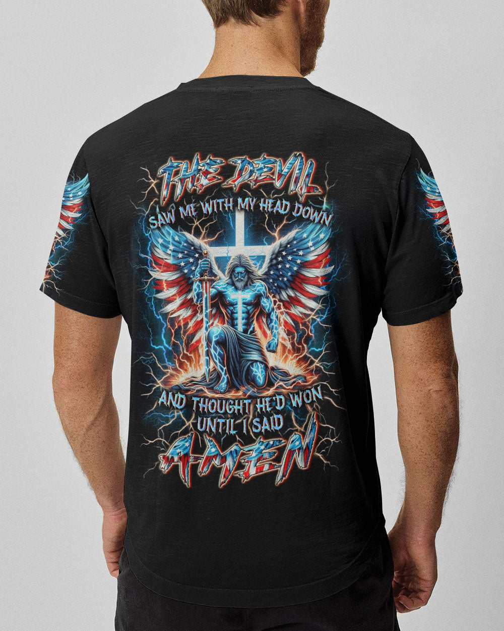 The Devil Caught Me With My Head Down Men's All Over Print Shirt - Yhln2604241