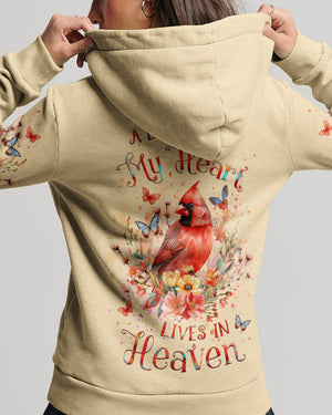 A Big Piece Of My Heart Lives In Heaven Cardinal Women's All Over Print Shirt - Yhlt1603244