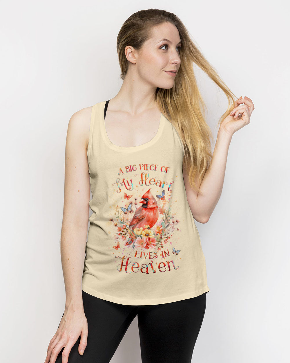 A Big Piece Of My Heart Lives In Heaven Cardinal Women's All Over Print Shirt - Yhlt1603244