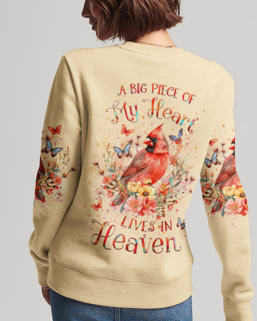 A Big Piece Of My Heart Lives In Heaven Cardinal Women's All Over Print Shirt - Yhlt1603244