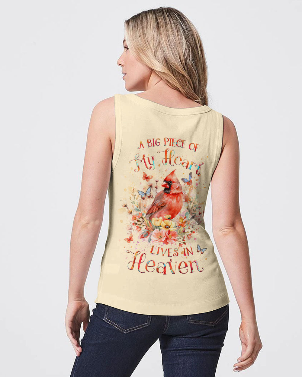 A Big Piece Of My Heart Lives In Heaven Cardinal Women's All Over Print Shirt - Yhlt1603244