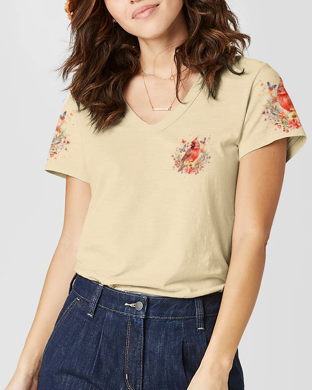 A Big Piece Of My Heart Lives In Heaven Cardinal Women's All Over Print Shirt - Yhlt1603244