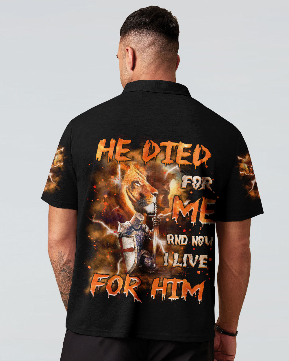 He Died For Me Lion Warrior Men's All Over Print Shirt  - Tlnz2802251