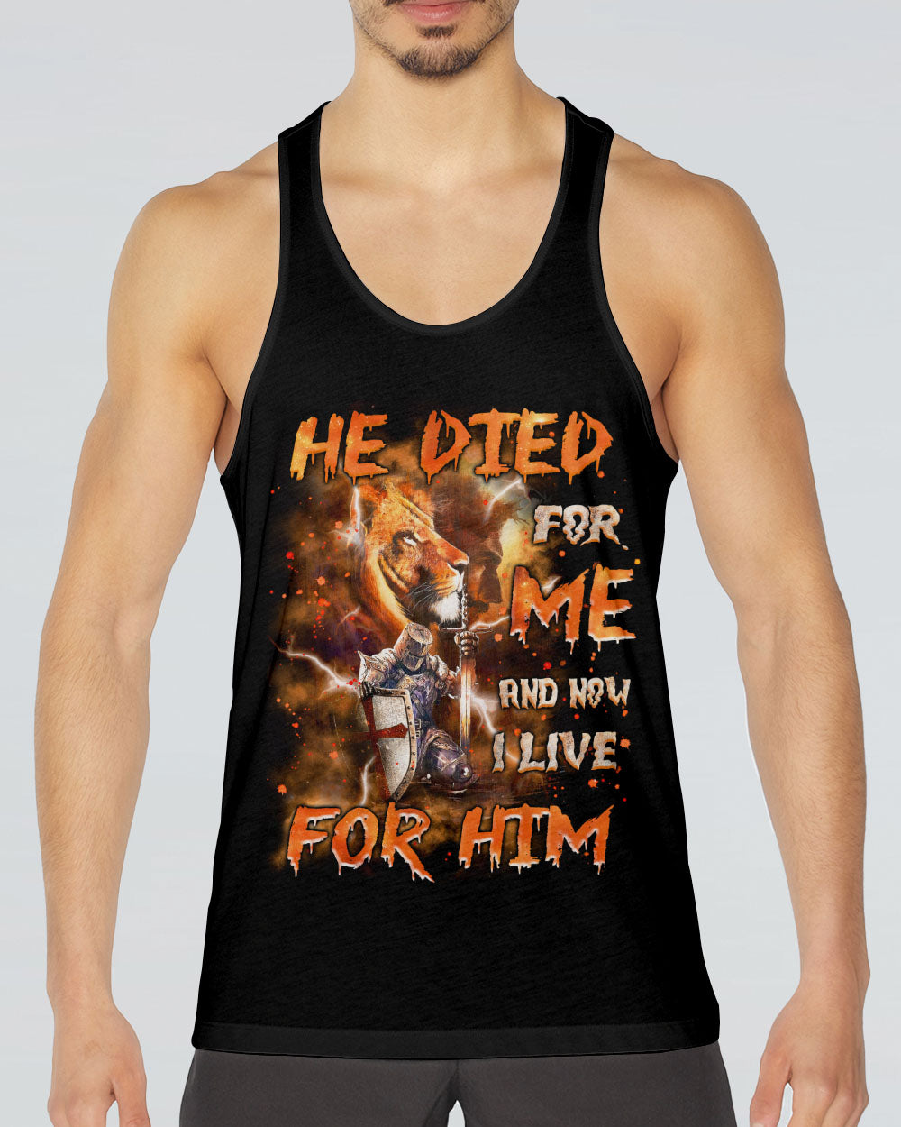 He Died For Me Lion Warrior Men's All Over Print Shirt  - Tlnz2802251