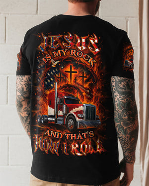 Jesus Is My Rock And That's How I Roll Trucker Men's All Over Print Shirt - Yhln0408253